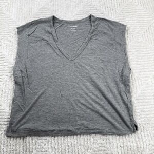 Banana Republic Tank Top Womens L Gray Cozy Slub V Neck Basic Layer Capsule